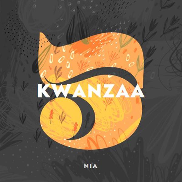 Festeggia il quinto giorno di Kwanzaa gray organic-simple