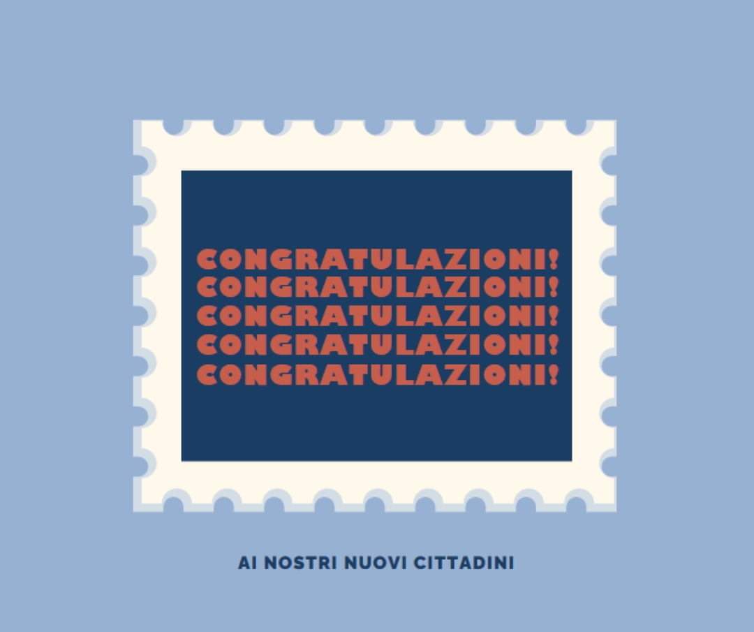 Complimenti ai nostri nuovi cittadini blue modern-simple