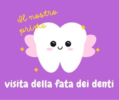 Visita della fata dei primi denti purple whimsical-color-block