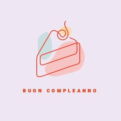 Una fetta di buon compleanno purple whimsical-line