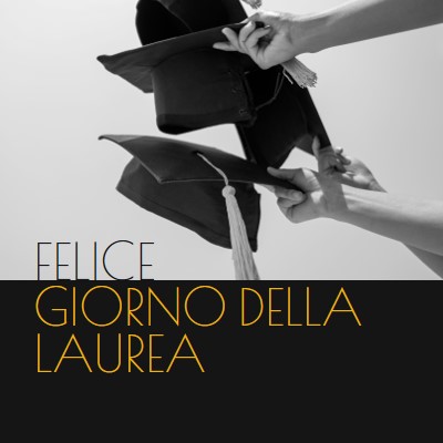 Felice giorno di laurea black modern-simple