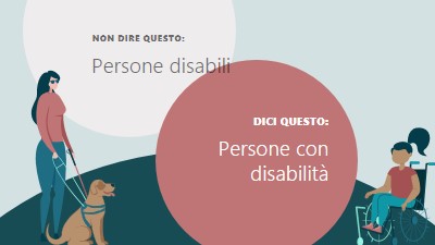 Supportare le persone con disabilità green modern-color-block