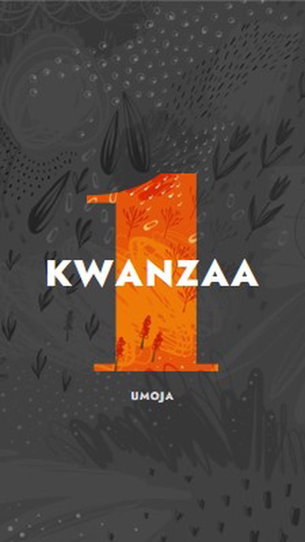 Festeggia il primo giorno di Kwanzaa gray organic-simple