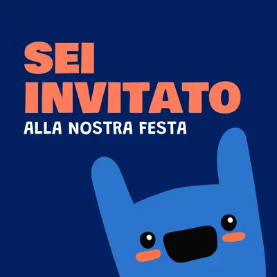 Sei invitato alla nostra festa blue whimsical,bold,monster