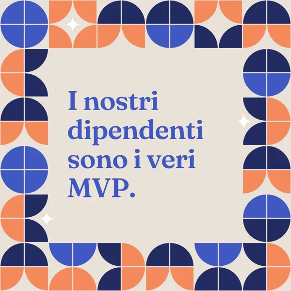 Scheda di ringraziamento dei dipendenti blue simple,retro,frame,shapes,fun,geometric