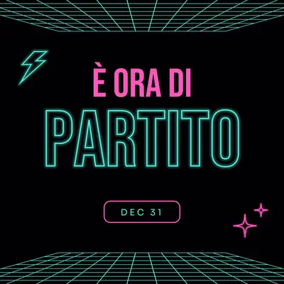 È ora di festeggiare black bold,neon,outline,grid,sci-fi