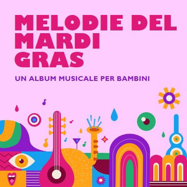 Melodie del Mardi Gras per bambini pink whimsical,fun,illustration,geometric,graphic,bright