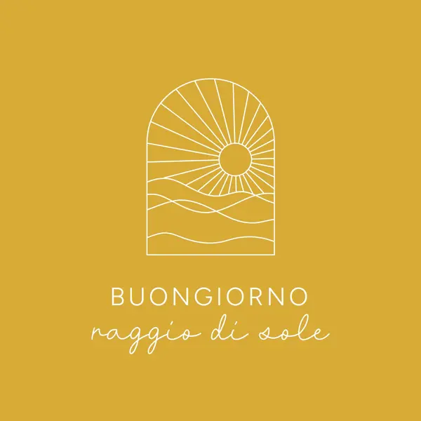 Buongiorno, sole yellow modern,minimal,lines,simple,waves,sun