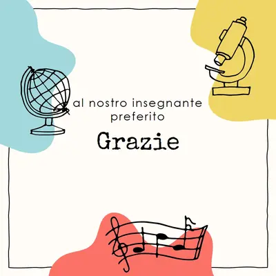 Biglietto di ringraziamento dell'insegnante di scuola gray clean,colorful,sketch,asymmetrical,school,shape