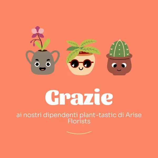 Biglietto di ringraziamento per i dipendenti orange bright,simple,plants,cute,fun,graphic