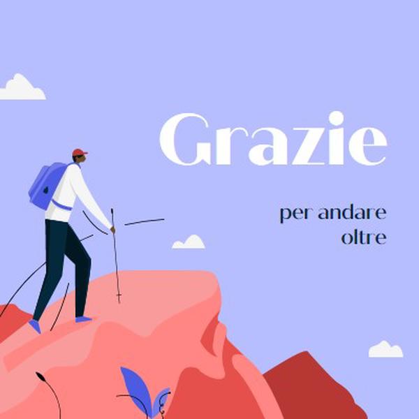 Biglietto di ringraziamento al dipendente blue simple,inspiring,mountain,graphic,illustration,bold