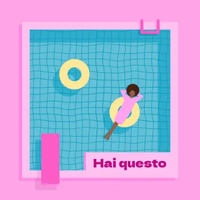Rilassarsi è uno stile di vita pink bold,playful,pool,vibrant,bright,70s