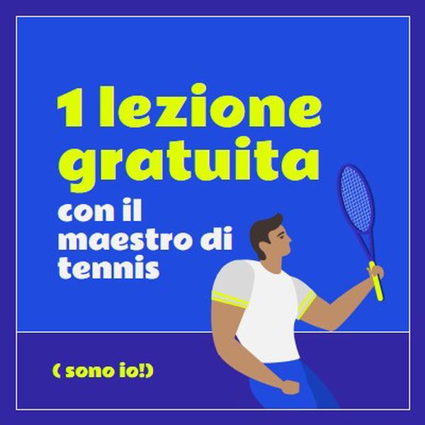 Lezione gratuita con il maestro di tennis blue vibrant,bold,block,frame,graphic,bright