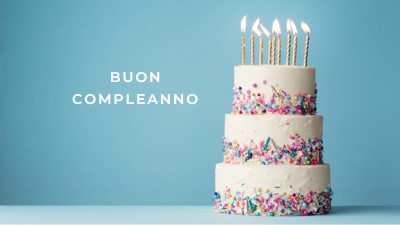 Torta di buon compleanno blue modern-simple