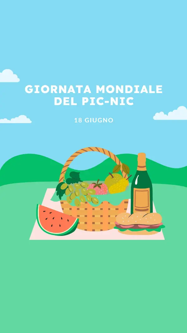 La vita è un picnic green whimsical-color-block