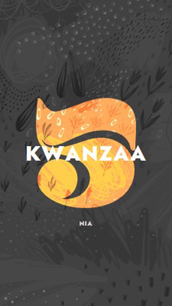 Festeggia il quinto giorno di Kwanzaa gray organic-simple