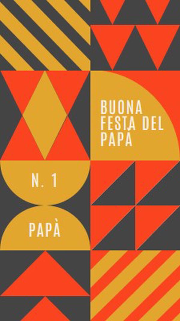 Numero uno papà orange modern-geometric-&-linear