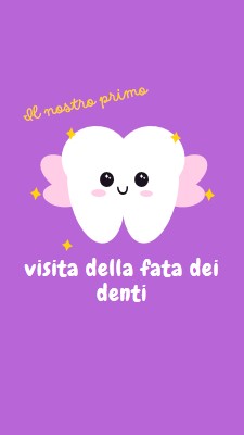 Visita della fata dei primi denti purple whimsical-color-block