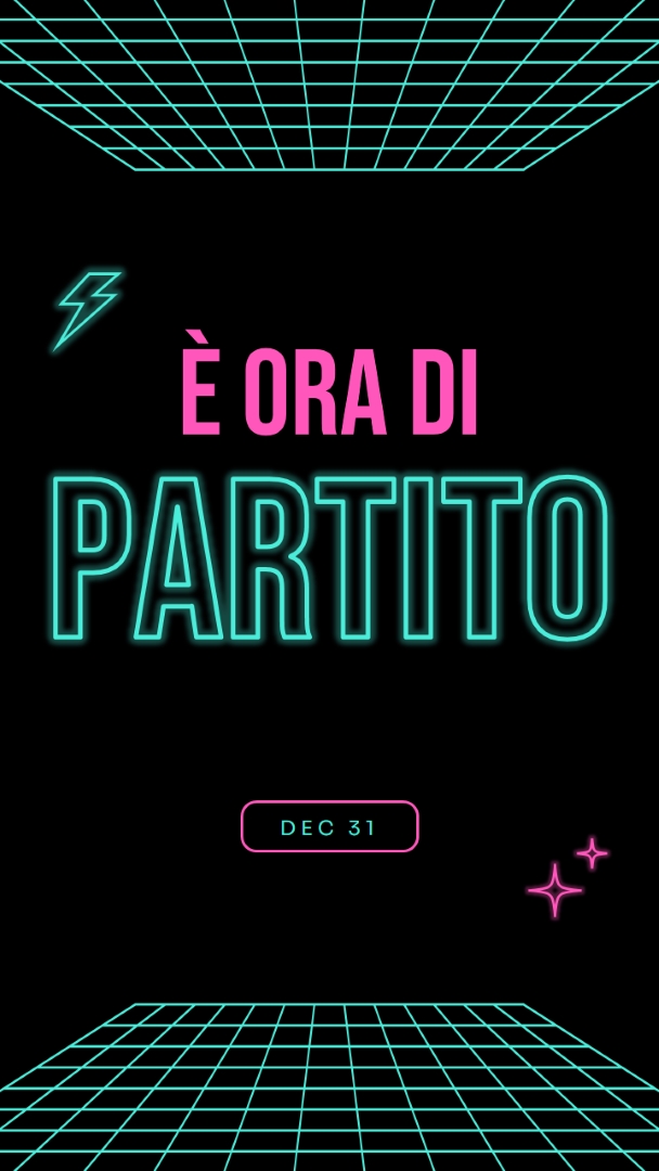 È ora di festeggiare black bold,neon,outline,grid,sci-fi