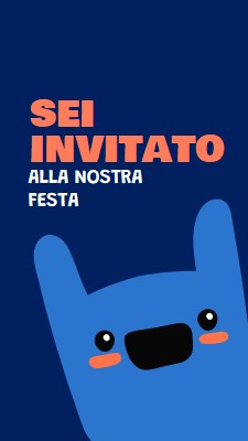 Sei invitato alla nostra festa blue whimsical,bold,monster