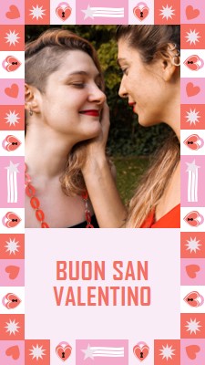 Buon San Valentino pink maximalist,fun,frame,photo,pattern,shapes