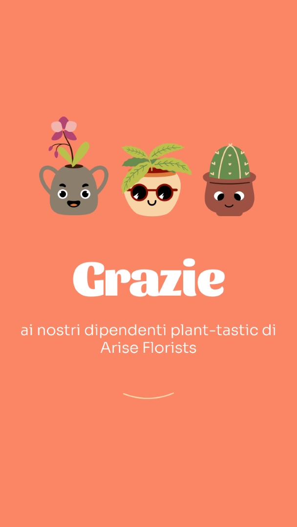 Biglietto di ringraziamento per i dipendenti orange bright,simple,plants,cute,fun,graphic