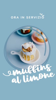 Ora che serve muffins di limone blue modern,playful,whimsical