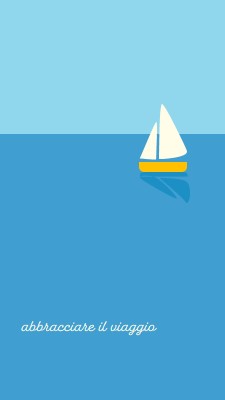 Abbraccia il viaggio blue minimal,whimsical,boat,playful,clean