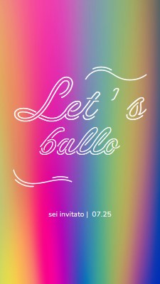 Balliamo, sei invitato pink bold,bright,typographic