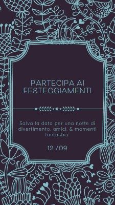 Partecipa ai festeggiamenti blue elegant,classic,floral