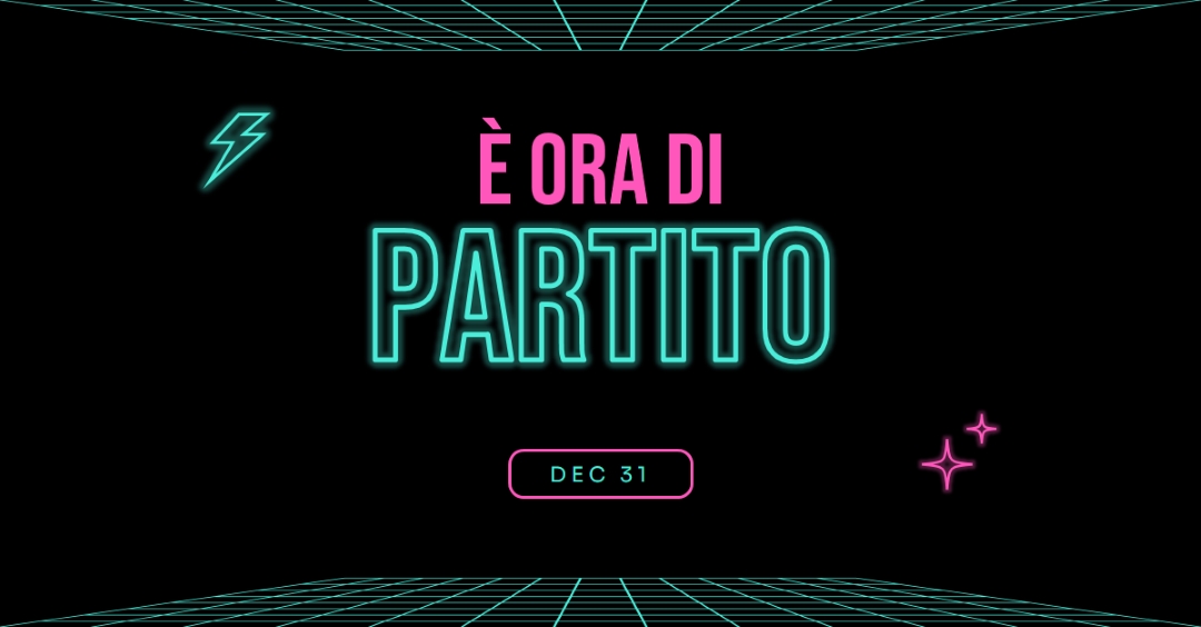 È ora di festeggiare black bold,neon,outline,grid,sci-fi