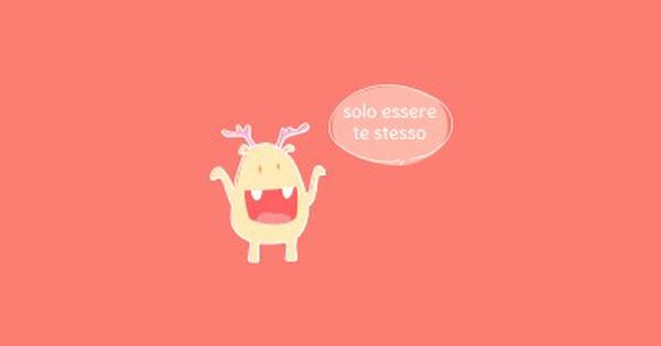 Sii te stesso pink minimal,vibrant,monster,simple,fun,cartoon