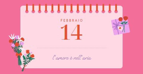 L'amore è nell'aria pink delicate,romantic,calendar,simple,frame,floral