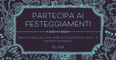 Partecipa ai festeggiamenti blue elegant,classic,floral