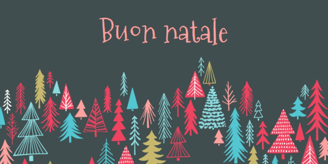 Buon natale green whimsical-line
