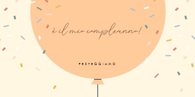 Festeggiamo il mio compleanno yellow whimsical-line