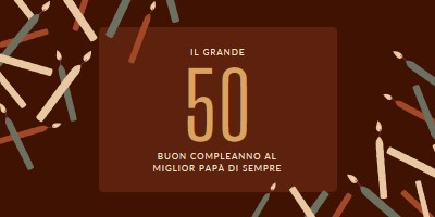 Buon cinquantesimo compleanno brown modern-simple