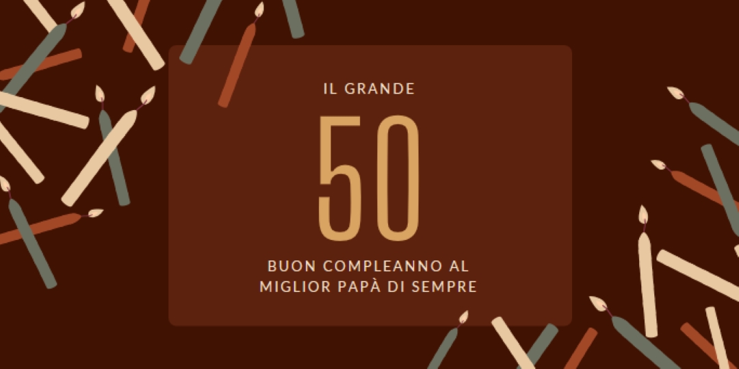 Buon cinquantesimo compleanno brown modern-simple