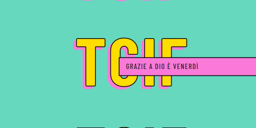 Grazie a Dio è venerdì yellow modern-bold