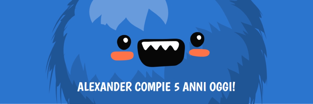 Piccolo mostro compie cinque anni blue whimsical-color-block