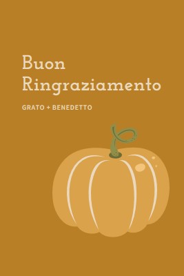 Grato e benedetto brown whimsical-line