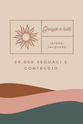 20.000 follower e conteggio pink organic-boho