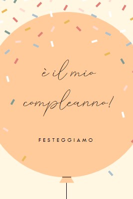 Festeggiamo il mio compleanno yellow whimsical-line