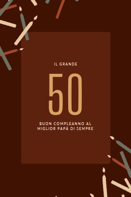 Buon cinquantesimo compleanno brown modern-simple