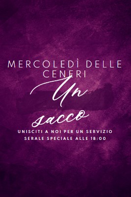 Messa mercoledì delle ceneri purple modern-simple