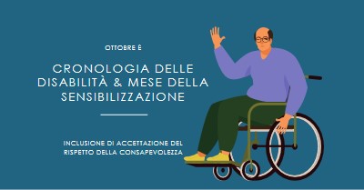 Mese della sensibilizzazione sulla cronologia delle disabilità & blue modern-color-block