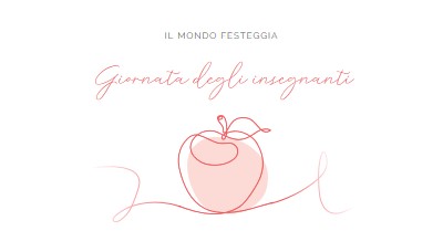 Giorno del docente red whimsical-line