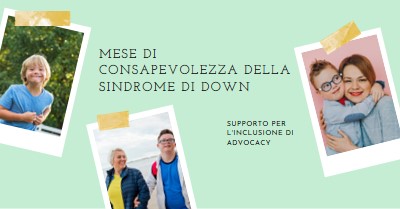 Consapevolezza della sindrome di Down green modern-simple