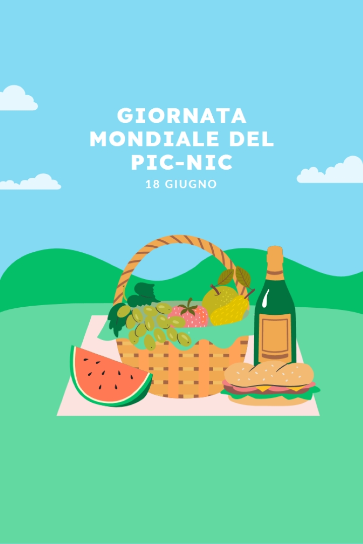 La vita è un picnic green whimsical-color-block