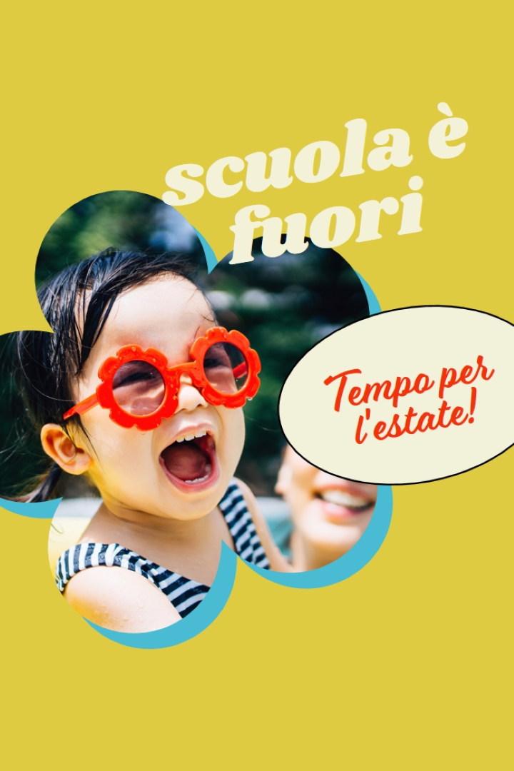 La scuola è fuori, la piscina è in yellow whimsical-color-block